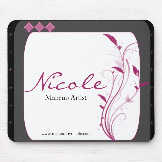 Modern High Style Black Grey Pink Mouse Mat (Front)