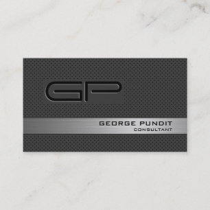 Modern High-Tech Look Monogrammed Professional Business Card