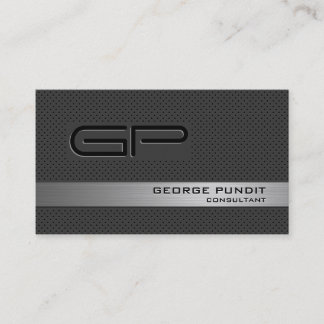 Modern High-Tech Look Monogrammed Professional Business Card