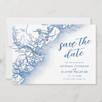 Modern Hilton Head South Carolina Map Wedding
