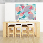 Modern Hip Abstract Geometric 50s Art Pattern Faux Canvas Print<br><div class="desc">Classy, fun and contemporary pink, coral blush orange, teal blue green abstract geometric triangles, polka dots, stripes and half circles mosaic pattern on a pastel coloured background. Stylish original and cool cover for the trend-savvy and art-loving hip trendsetter, trendy look style motif lover. Available on a variety of modern home...</div>
