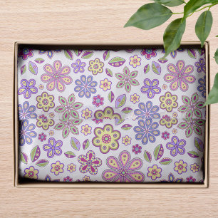 Modern Hippie Floral Pattern   Botanical Tissue Paper