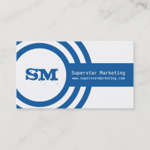 Modern Hipster Business Card, Bold Blue Card