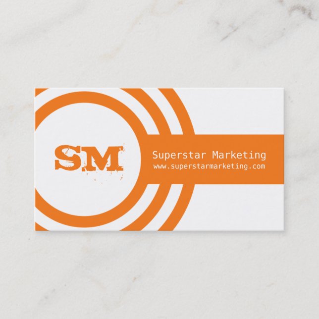 Modern Hipster Business Card, Orange Card (Front)
