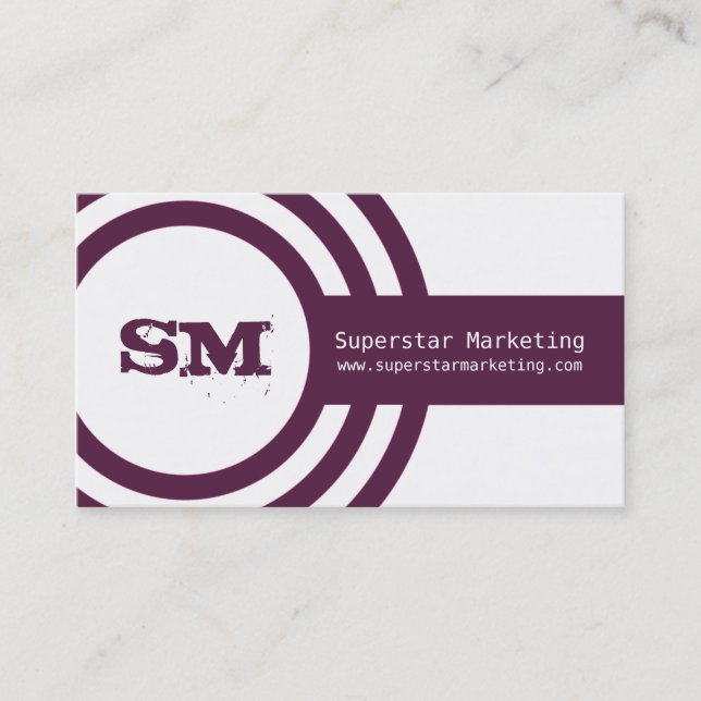 Modern Hipster Business Card, Violet Business Card (Front)