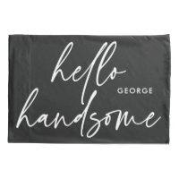 Modern his her modern black white gift pillow case