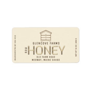 Modern Hive Beekeeper Apiary Embossed Raw Honey    Label