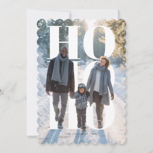Modern HO HO HO Holiday Photo Card