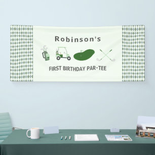 Modern Hole in One golf birthday Par-tee Banner