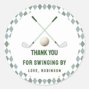 Modern Hole in One Par-tee golf Birthday  Classic Round Sticker