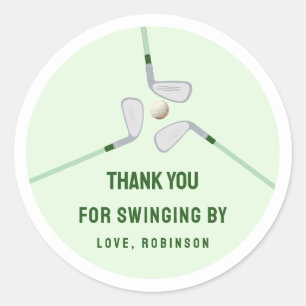 Modern Hole in One Par-tee golf Birthday  Classic Round Sticker