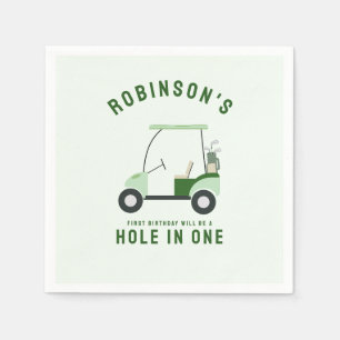 Modern Hole in One Par-tee golf birthday Napkin