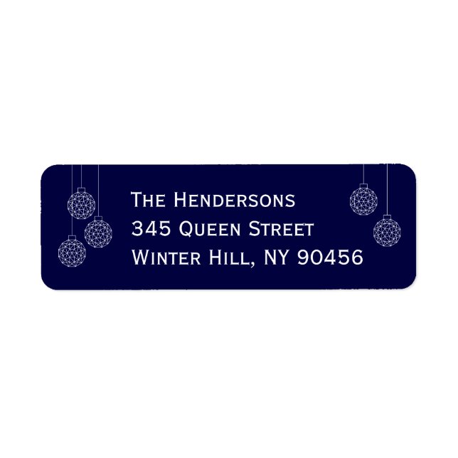 Modern Holiday Address Label - blue (Front)