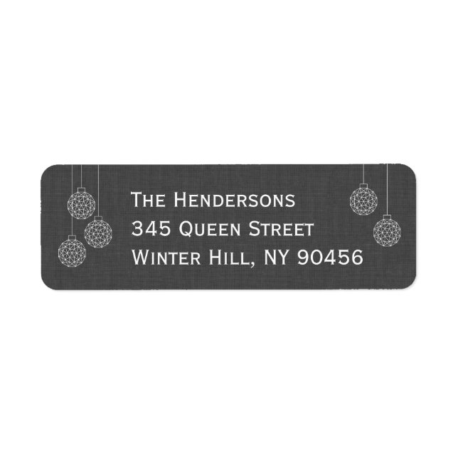 Modern Holiday Address Label - grey (Front)