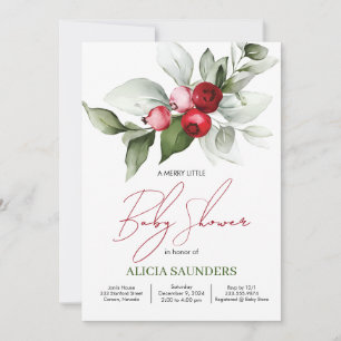 Modern Holiday Baby Shower Invitation