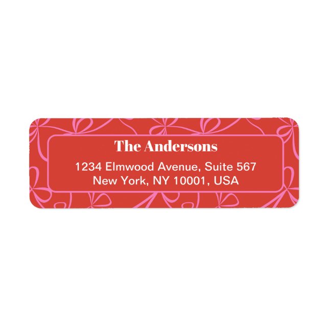 Modern Holiday Bold Red & Pink Ribbon Pattern (Front)