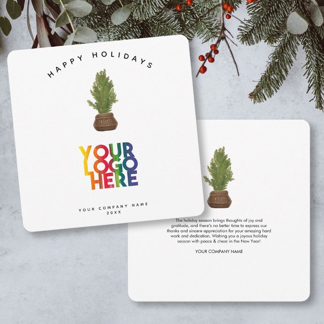 Modern Holiday Business Logo Christmas Tree Card (Modern Holiday Business Logo Christmas Tree Card)