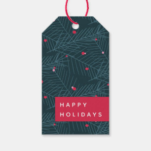 Modern Holiday Christmas Custom Red  Gift Tags