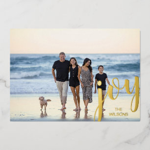 Modern Holiday Christmas Gold Foil JOY Photo