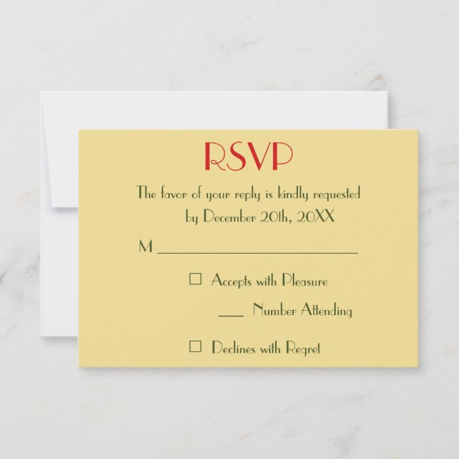 Modern Holiday Christmas Wedding Faux Gold RSVP (Front)