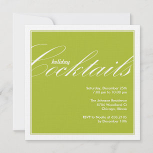 Modern Holiday Cocktail Party Invitation - Lime
