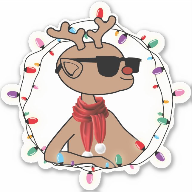 Modern Holiday Cool Reindeer Christmas (Front)