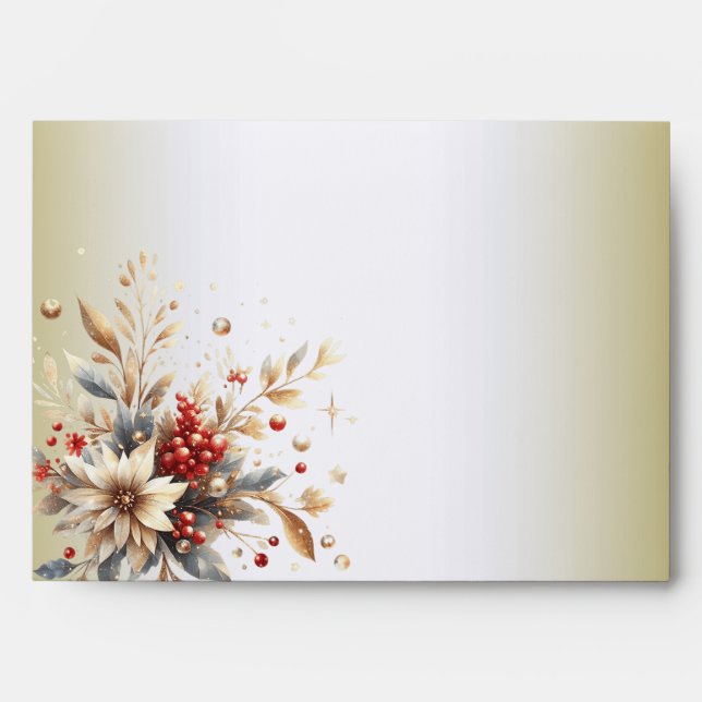 Modern Holiday Flowers Envelope (Front)