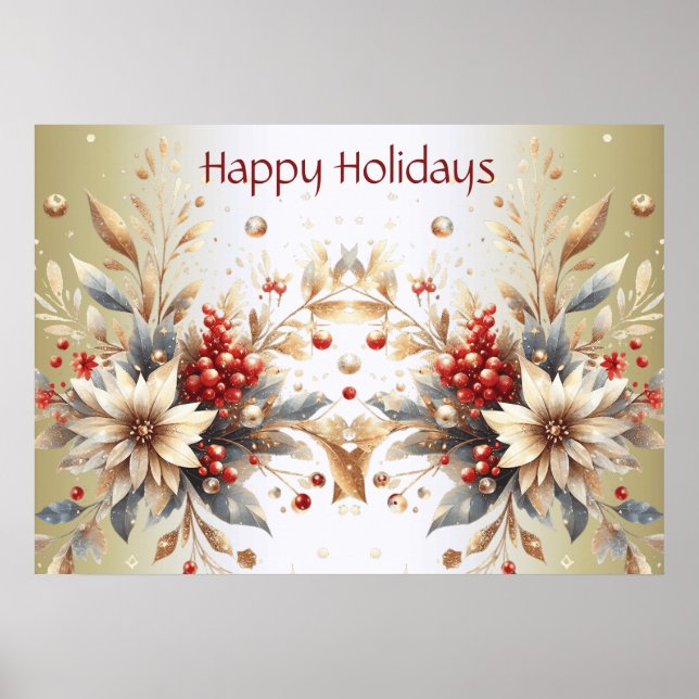 Modern Holiday Flowers Poster (Front)