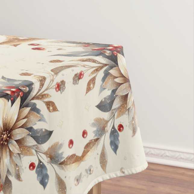 Modern Holiday Flowers Tablecloth (In Situ)