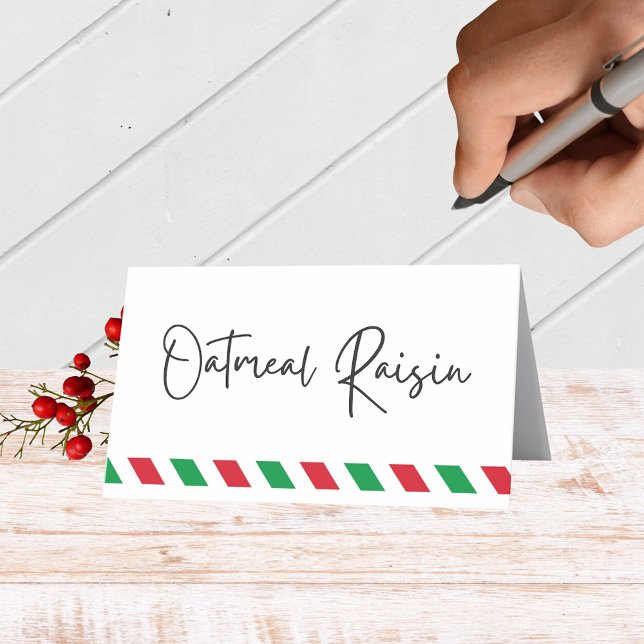 Modern Holiday Folding Food, Drink or Place Cards (Fun Christmas Holiday Folding Label Cards for Food and Drink Labels, Place Cards, Contests and More)