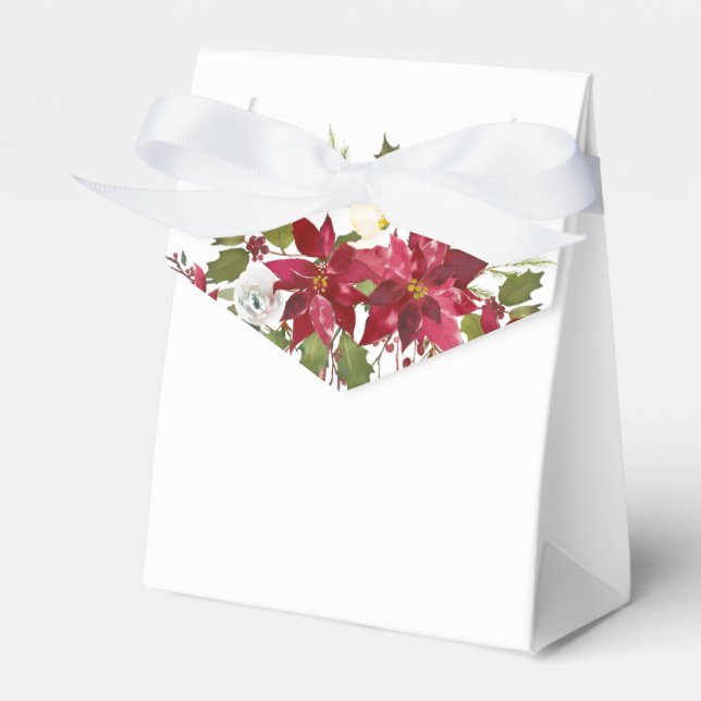 Modern Holiday Geometric Floral Wreath Favour Box (Front Side)