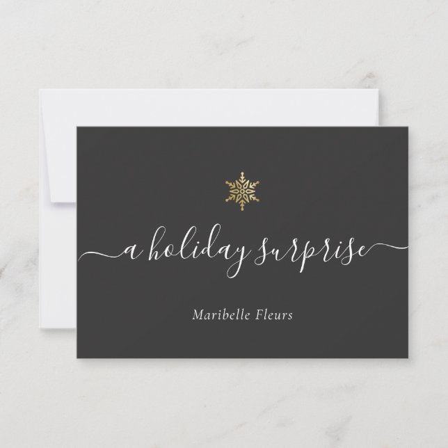 Modern Holiday Gift Certificate Gold Snowflake (Front)