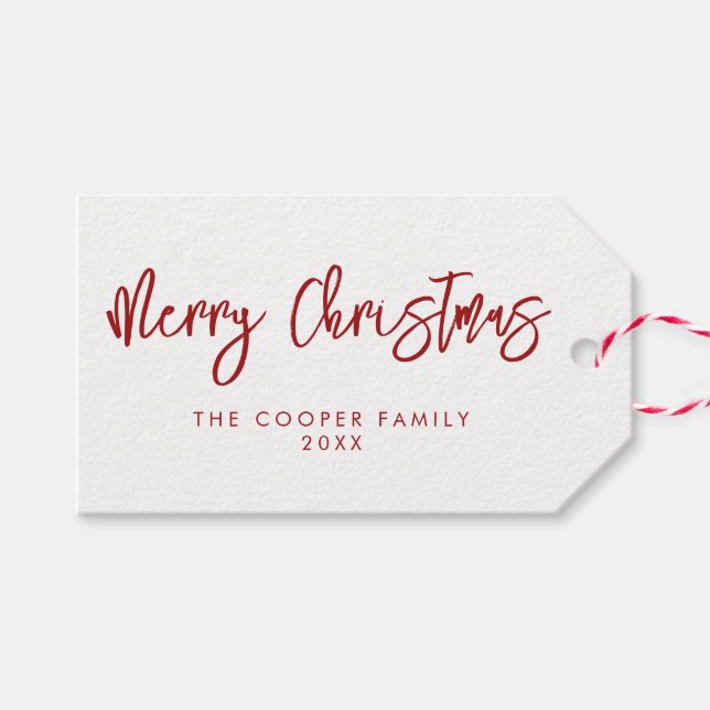 Modern Holiday Gift Tag (Front (Horizontal))