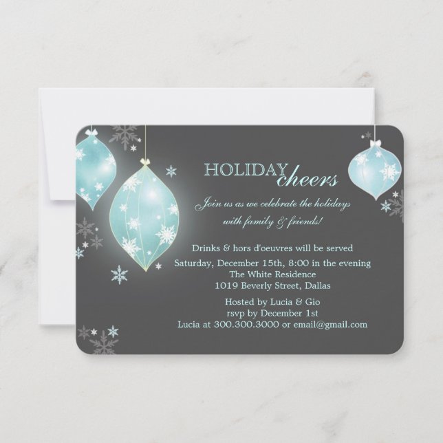 Modern Holiday Glitter Christmas Party Invitation (Front)