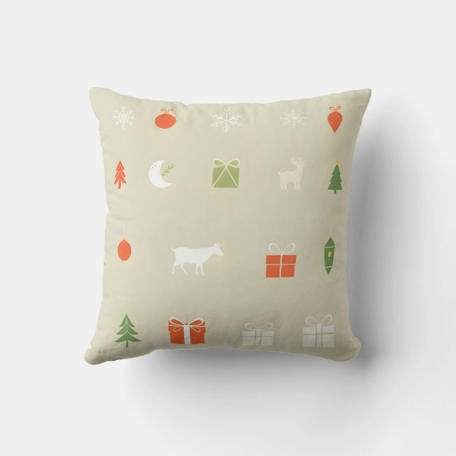 Modern Holiday Icons Cushion (Back)