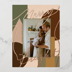 Modern Holiday Merry Bright Earth-tones Photo Geo