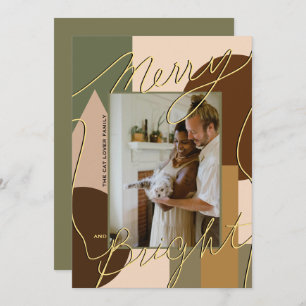 Modern Holiday Merry Bright Earth-tones Photo Geo