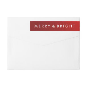 Modern Holiday Merry & Bright Red Wrap Around Label