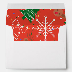 Modern Holiday Merry Christmas Snowflakes Envelope