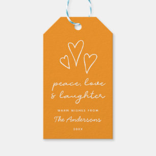 Modern Holiday Minimal Chic Peace Love Laughter Gift Tags