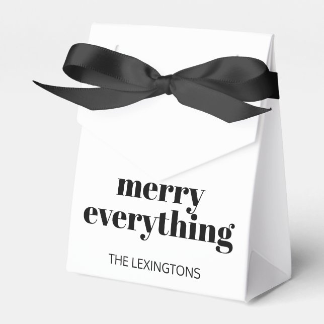 Modern Holiday Minimalist Merry Everything Favour Box (Front Side)