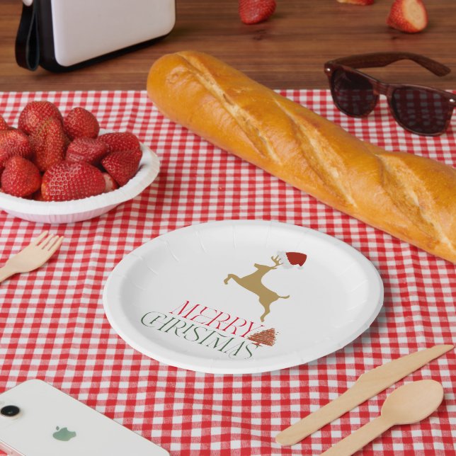 Modern Holiday Paper Plates Christmas (Picnic)