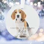 Modern Holiday Pet Photos First Christmas Ornament<br><div class="desc">Modern Holiday pet photos first Christmas ceramic ornament. Personalize with your favorite pet photos,  date and their name to create a beautiful memory and gift for a first Christmas. A lovely keepsake to celebrate your new family addition!</div>