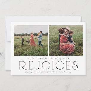 Modern Holiday Photo Card in Black