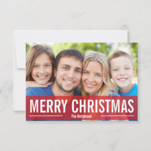 MODERN HOLIDAY PHOTO CARD MERRY CHRISTMAS