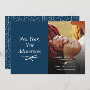 Modern Holiday Photo Engagement  Save The Date