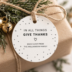 Modern Holiday Quote Trendy Simple Thank You Favour Tags