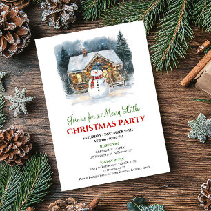 Modern Holiday Scene Watercolor Christmas Invite