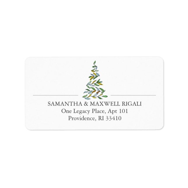 Modern Holiday Tree Address Labels (Front)