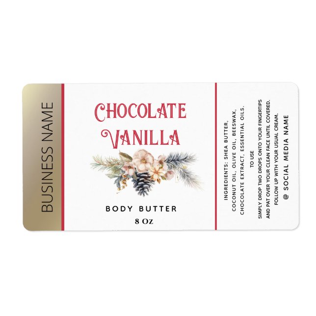 Modern holiday  typography product label (Front)